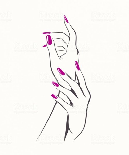 Силуэт женской руки с маникюром