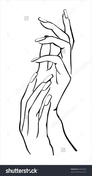 Силуэт женской руки с маникюром