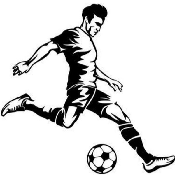Силуэт футболиста с мячом