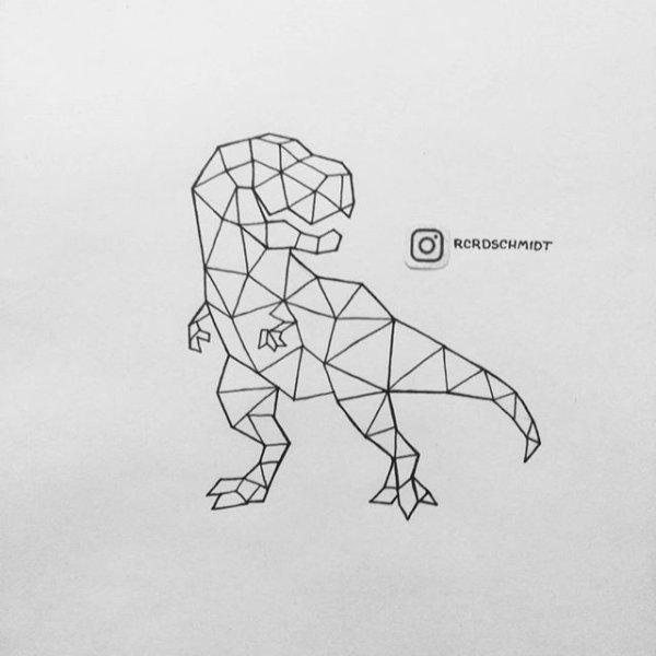 Геометрические животные динозавр