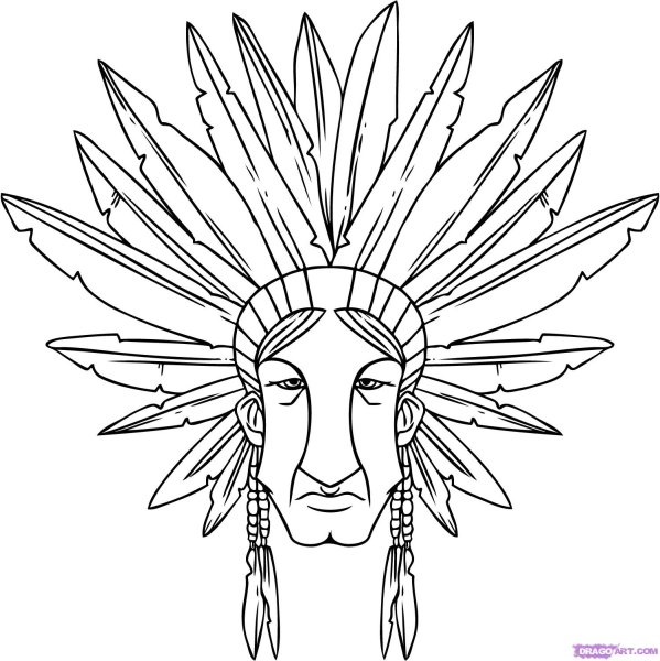 Индейцы. Раскраска
