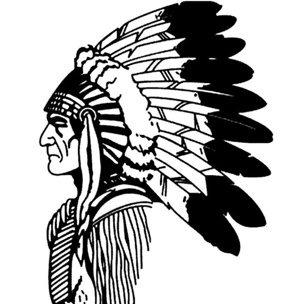 Портрет индейца раскраска