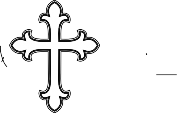 Тату крест контур