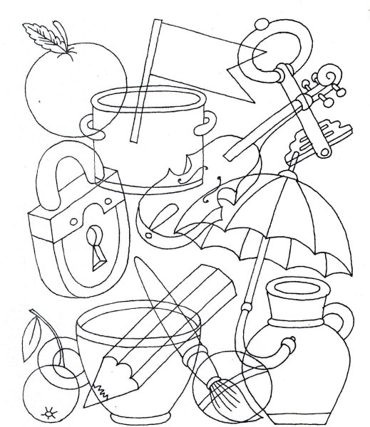 Наложенные предметы для дошкольников