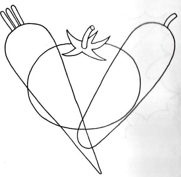 Наложение контуров овощей