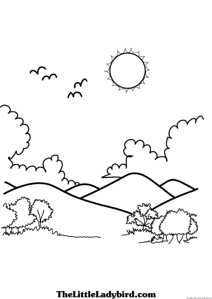 Раскраска пейзаж