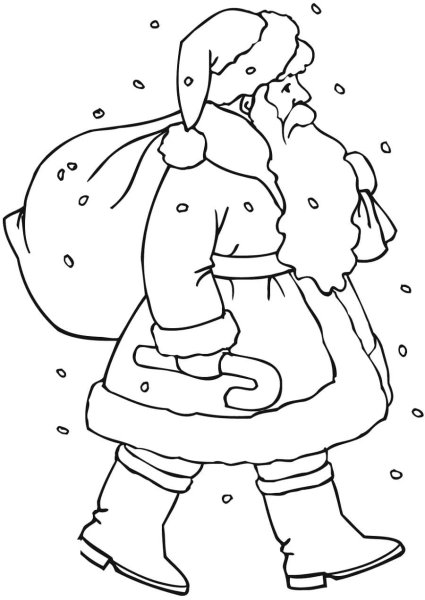 Дед Мороз раскраска для детей