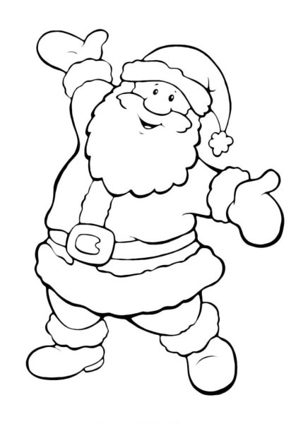 Дед Мороз рисунок раскраска