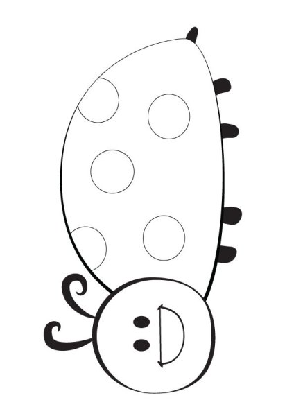 Раскраска Божья коровка для детей 2-3 лет