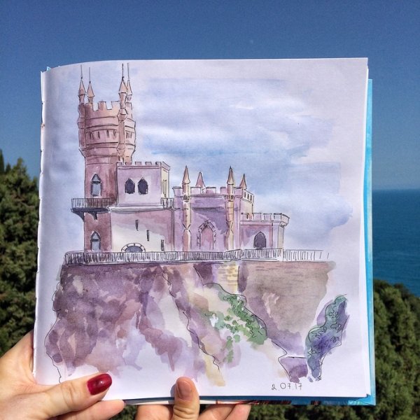 Ласточкино гнездо Крым красками