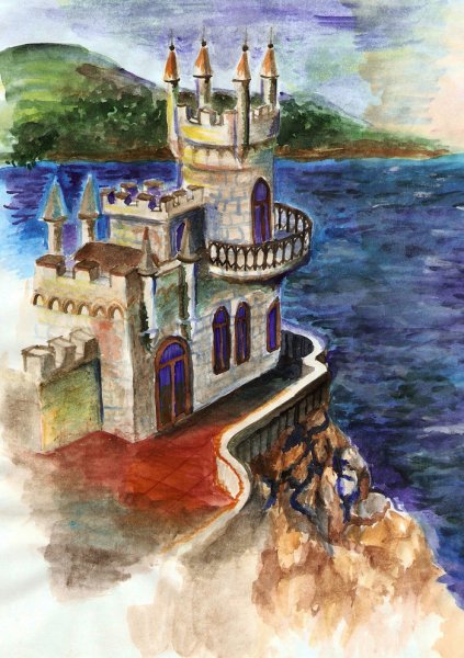 Ласточкино гнездо раскраска