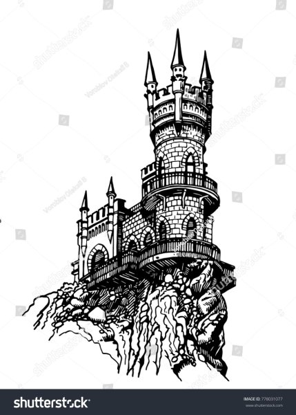 Ласточкино гнездо в Крыму нарисовать