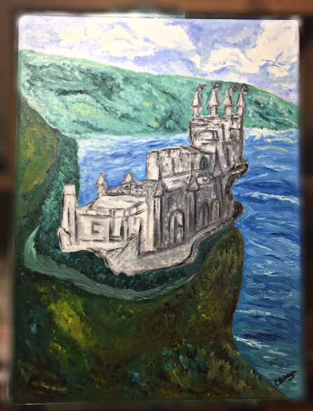 Ласточкино гнездо Крым карандашом