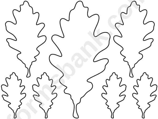 Дубовый лист трафарет для вырезания