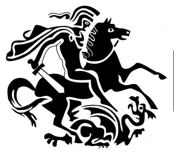 Прорись иконы Георгий Победоносец