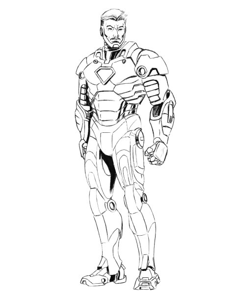 Раскраска Марвел Тони Старк