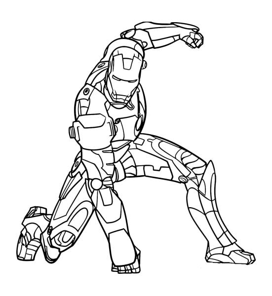 Раскраска Мстители Железный человек