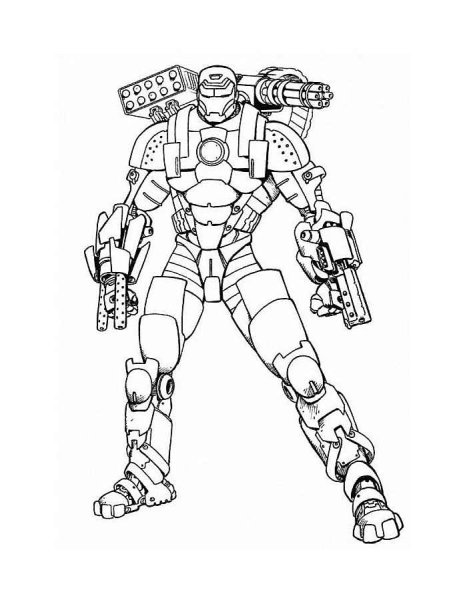Раскраска Супергерои Марвел Железный человек