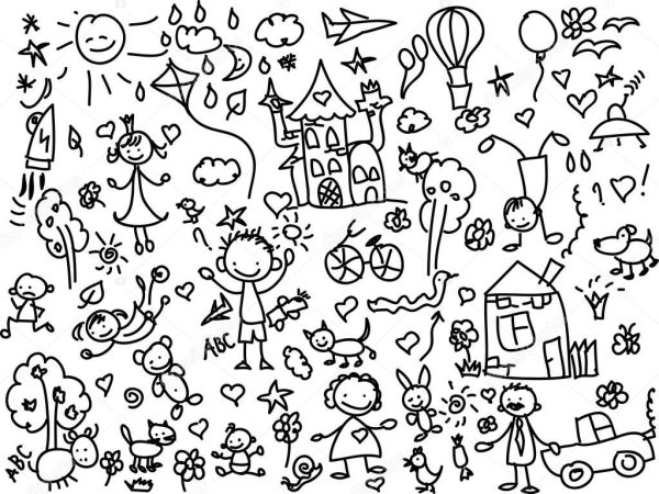 Черно-белый паттерн детский