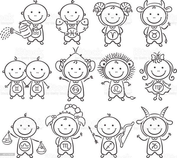 Дети контур вектор