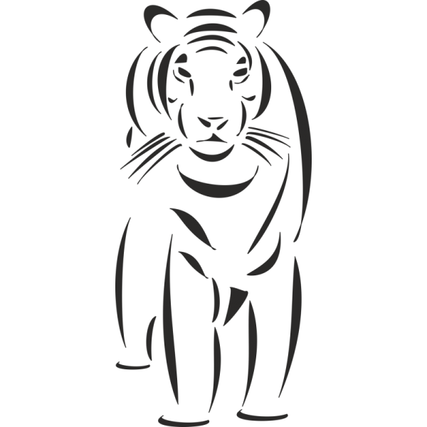Трафарет тигра для детей