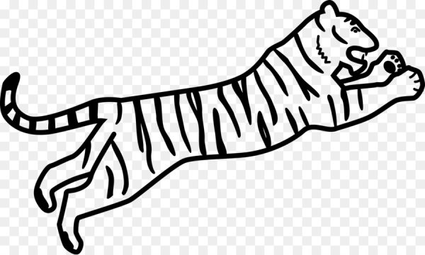 Силуэт тигра для детей