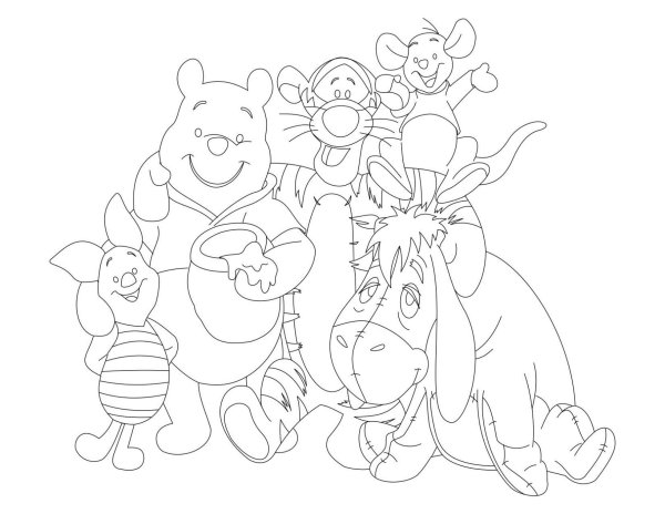Раскраски вини пух деснэй