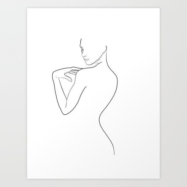 Женский силуэт одной линией