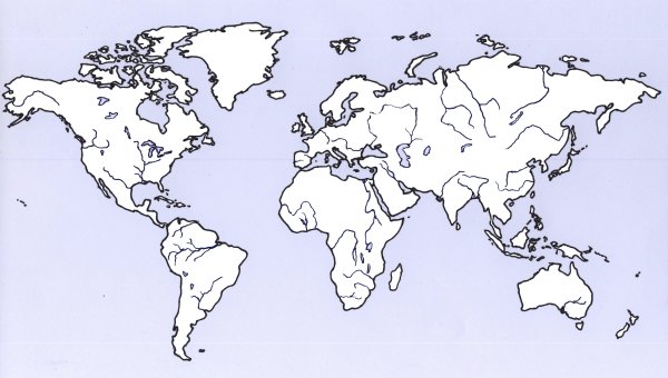 Контурная карта полушарий 5 класс география Восточное полушарие