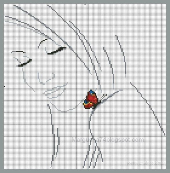 Контурная вышивка крестом