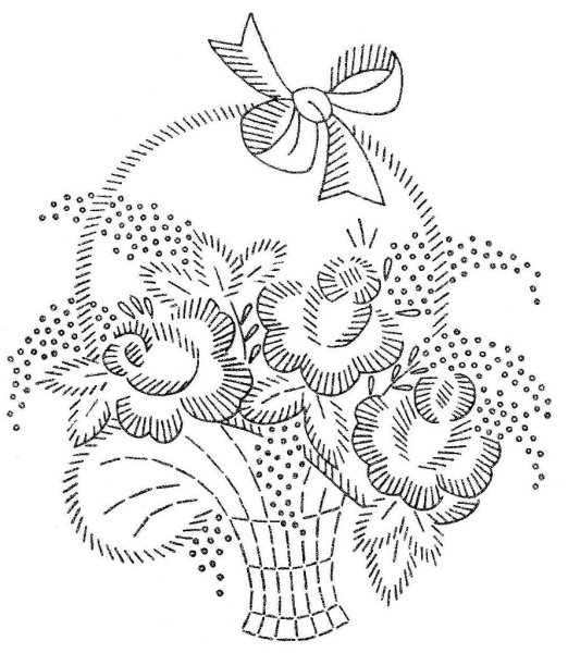 Трафареты цветов для вышивания гладью