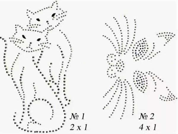 Схемы рисунков из страз