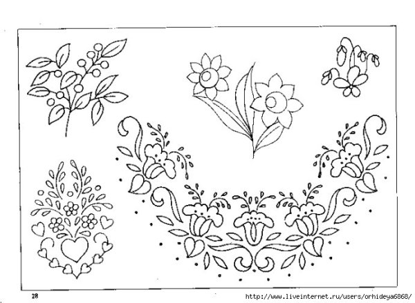 Узоры вышивка гладью салфетки