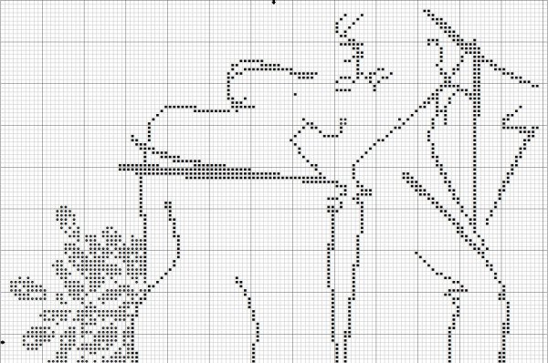 Монохромная вышивка крестом схемы