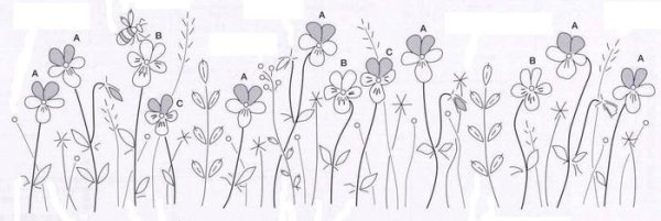 Схемы для вышивания стебельчатым швом