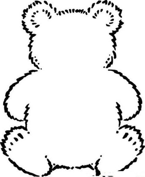 Трафарет мишки для рисования