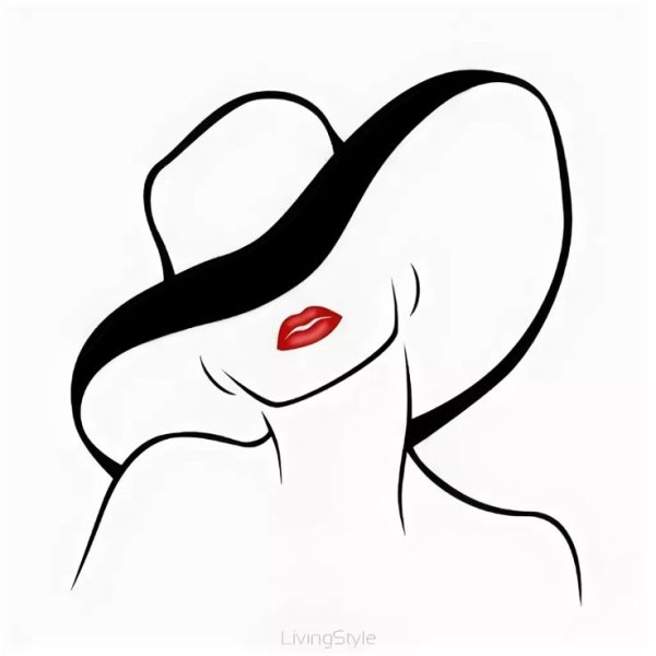 Силуэт девушки в шляпе