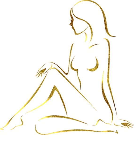 Силуэт девушки на прозрачном фоне