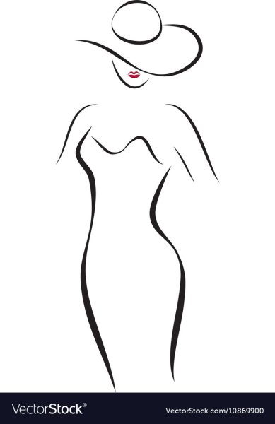 Женский силуэт карандашом