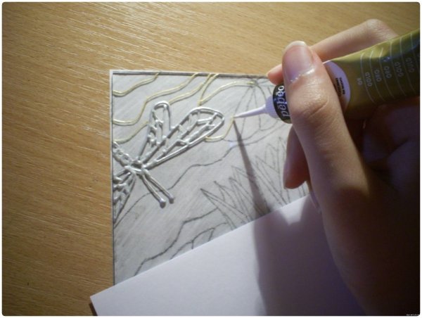 Рисование контуром на стекле