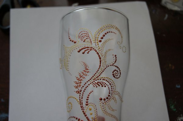 Точечная роспись контурами по стеклу