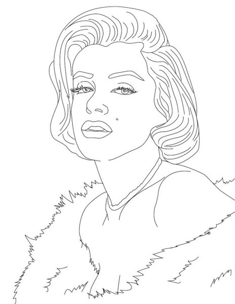 Мэрилин Монро раскраска