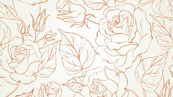 Цветочный паттерн бежевый