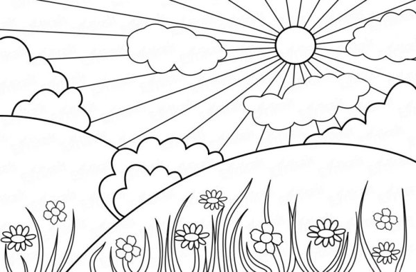 Раскраска пейзаж