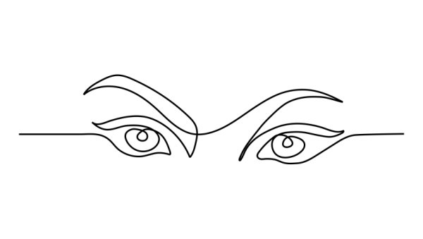 Брови одной линией