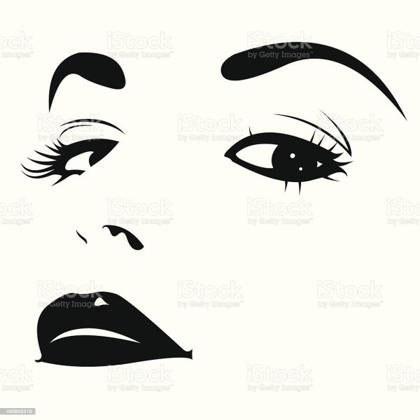 Силуэт лица с глазами