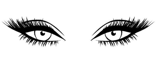 Контур женских глаз