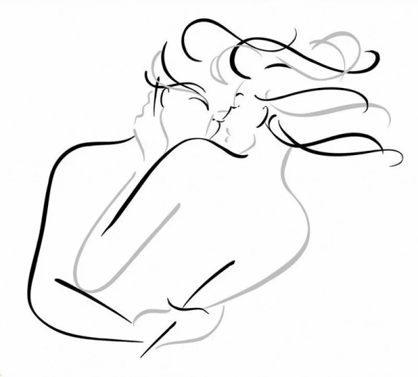 Очертания мужчины и женщины линиями