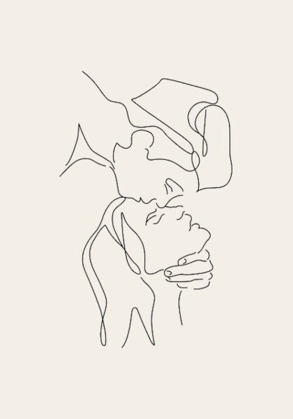 Поцелуй одной линией