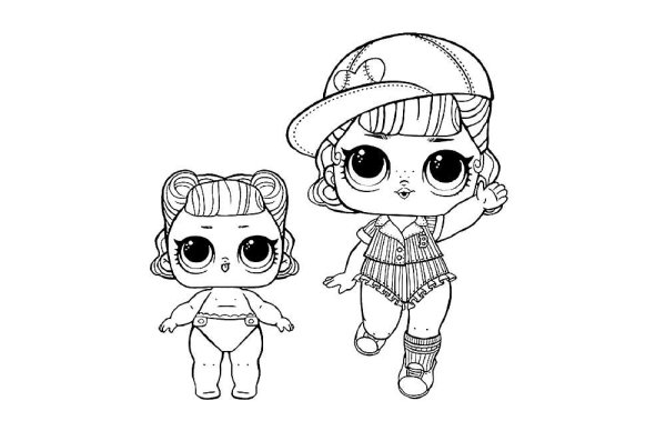 Кукла ЛОЛ раскраска
